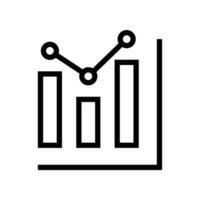 analítico ícone linha. dois Barra gráfico analisando estático lucro venda produtos. financeiro e dados estatística infográfico. diagrama dentro progresso marketing vetor ilustração. Projeto em branco fundo. eps10