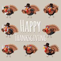 Fun Happy thanksgiving turkey vetor