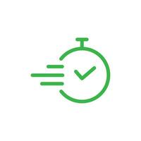 eps10 vetor ilustração do uma linha arte Tempo ícone Projeto dentro verde cor. tarefa Tempo símbolo dentro moderno esboço estilo Projeto isolado em branco fundo.