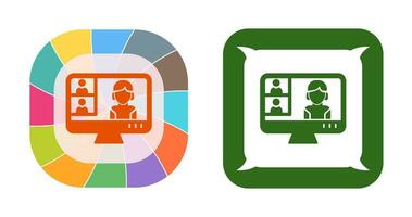 ícone de vetor de chamada de vídeo em conferência