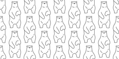 Urso desatado padronizar vetor polar Urso cachecol isolado desenho animado repetir fundo telha papel de parede ilustração rabisco Projeto