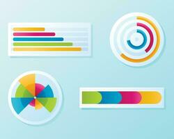 conjunto do vetor infográfico Projeto elementos, torta gráficos e balanças com dados.