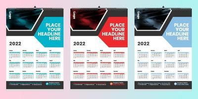 design de calendário de parede 2022 grátis com vetor