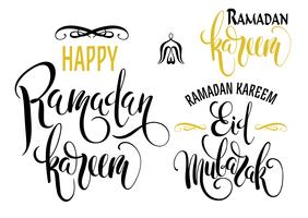 Ramadan Kareem. Conjunto de logotipos do Ramadã vetor