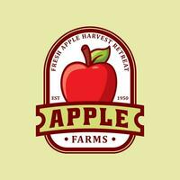 maçã plantação logotipo com moderno vintage estilo. a emblema forma é muito adequado para o negócio logotipos, plantações, fruta e tão sobre. vetor