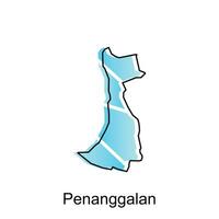 penanggalan mapa cidade. vetor mapa do província aceh capital país colorida projeto, ilustração Projeto modelo em branco fundo