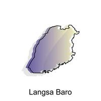 mapa cidade do Langsa barão ilustração projeto, mundo mapa internacional vetor modelo com esboço gráfico esboço estilo isolado em branco fundo