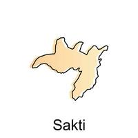 mapa cidade do sakti ilustração projeto, mundo mapa internacional vetor modelo com esboço gráfico esboço estilo isolado em branco fundo