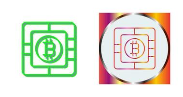 ícone de vetor de chip de bitcoin