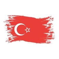 bandeira da Turquia com pincel aquarela vetor