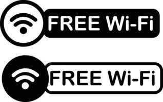 livre Wi-fi rótulo. livre Wi-fi placa. livre Wi-fi conexão área símbolo. plano estilo. vetor