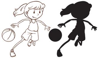 Jogo, de, femininas, jogador basquetebol vetor