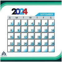 2024 calendário para mês setembro vetor