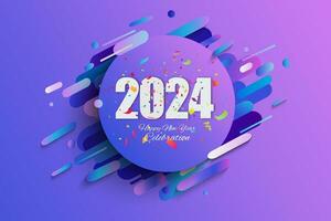 feliz Novo ano 2024. festivo realista decoração. comemoro 2024 festa vetor