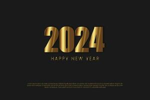 feliz Novo ano 2024. festivo realista decoração. comemoro 2024 festa vetor