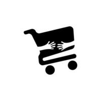 loja e mão ícone logotipo Projeto vetor