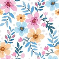 mão colorida desenhar flores sem costura padrão para papel de parede têxtil de tecido. vetor