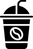 ícone de glifo de café gelado vetor