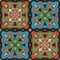 asteca, navajo geométrico desatado padronizar. nativo americano sudoeste imprimir. étnico Projeto papel de parede, tecido, cobrir, têxtil, tapete, cobertor. vetor
