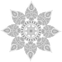 mandala de flores. elementos decorativos vintage. padrão oriental, ilustração vetorial. Islã, árabe, indiano, marroquino, espanha, turco, paquistão, chinês, místico, motivos otomanos. página do livro para colorir vetor