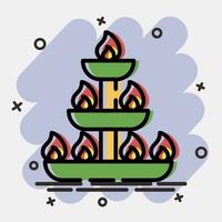 ícone velas. diwali celebração elementos. ícones dentro quadrinho estilo. Boa para impressões, cartazes, logotipo, decoração, infográficos, etc. vetor