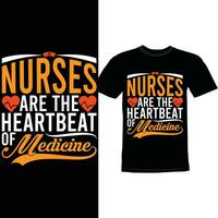 enfermeiras estão a batimento cardiaco do medicamento, estetoscópio enfermeira, coração vida enfermagem presente vestuário vetor