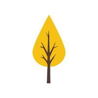 amarelo outono árvore simples vibrante ilustração dentro plano estilo. adequado para Projeto do sites, cartões postais, livros, padrões e de outros finalidades vetor
