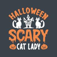 dia das Bruxas assustador gato senhora - dia das Bruxas citações t camisa projeto, poster, vetor gráfico