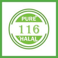 Projeto com halal folha Projeto 116 vetor