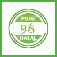 Projeto com halal folha Projeto 98 vetor