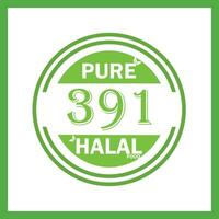 Projeto com halal folha Projeto 391 vetor
