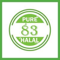 Projeto com halal folha Projeto 83 vetor