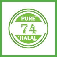 Projeto com halal folha Projeto 74 vetor