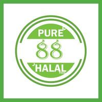 Projeto com halal folha Projeto 88 vetor