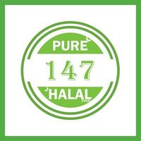 Projeto com halal folha Projeto 147 vetor