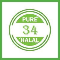 Projeto com halal folha Projeto 34 vetor
