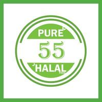 Projeto com halal folha Projeto 55 vetor