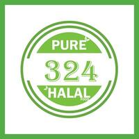 Projeto com halal folha Projeto 324 vetor
