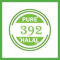 Projeto com halal folha Projeto 392 vetor