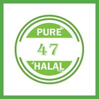Projeto com halal folha Projeto 47 vetor