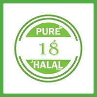 Projeto com halal folha Projeto 18 vetor