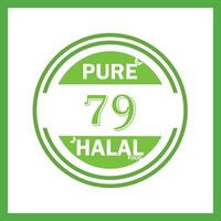 Projeto com halal folha Projeto 79 vetor