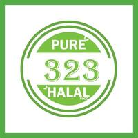 Projeto com halal folha Projeto 323 vetor