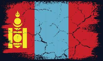 livre vetor plano Projeto grunge Mongólia bandeira fundo