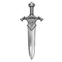 vintage espada mão desenhado esboço vetor ilustração Antiguidade