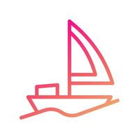 barco ícone gradiente Rosa amarelo verão de praia símbolo ilustração. vetor