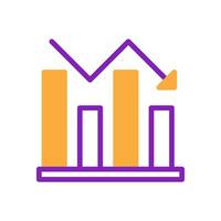 gráfico ícone duotônico roxa amarelo o negócio símbolo ilustração. vetor
