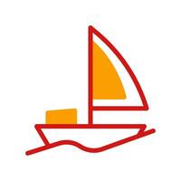 barco ícone duotônico amarelo vermelho verão de praia símbolo ilustração. vetor