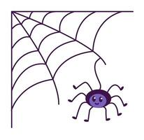 assustador aranha rede Como uma símbolo do dia das Bruxas. assustador teia de aranha com aranhas. plano vetor ilustração.