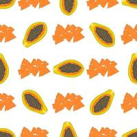 ilustração no tema grande papaia colorida sem costura vetor